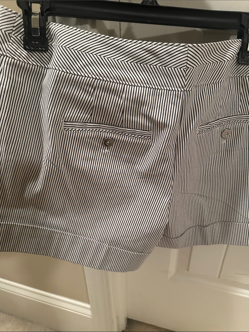 White House Black Market Black & White Striped Bermuda Shorts - Picture 4 of 6